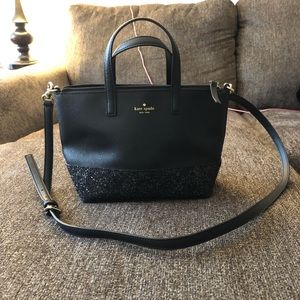 Kate Spade Ina Greta Court black bag glitter